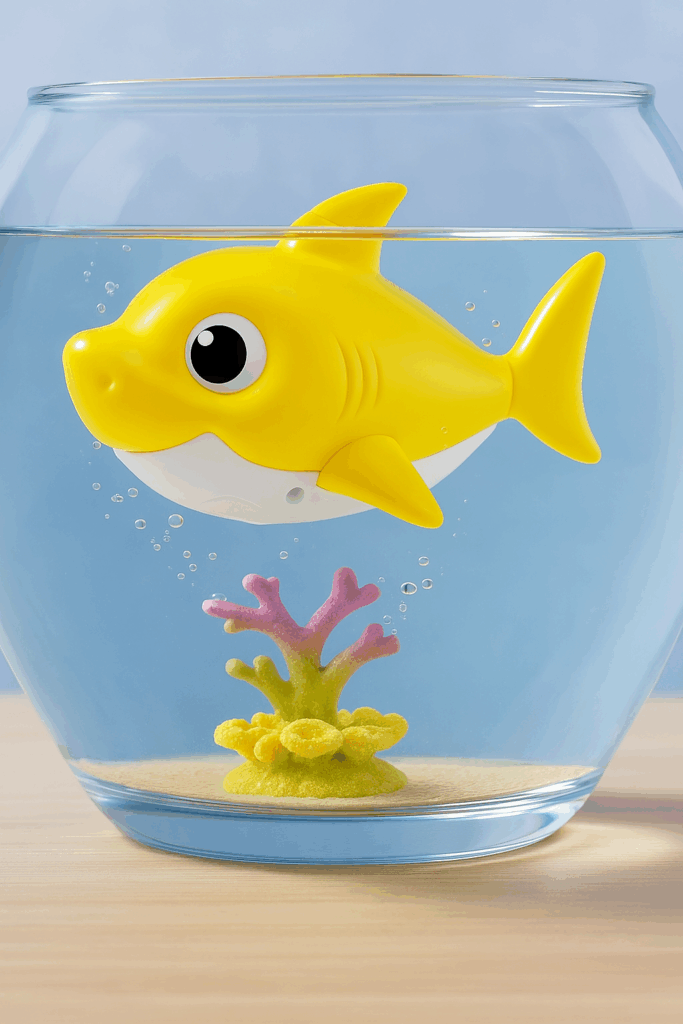Junior Baby Shark New Silicon Fins Version Singing and Swimming Baby Shark (Yellow) by ZURU